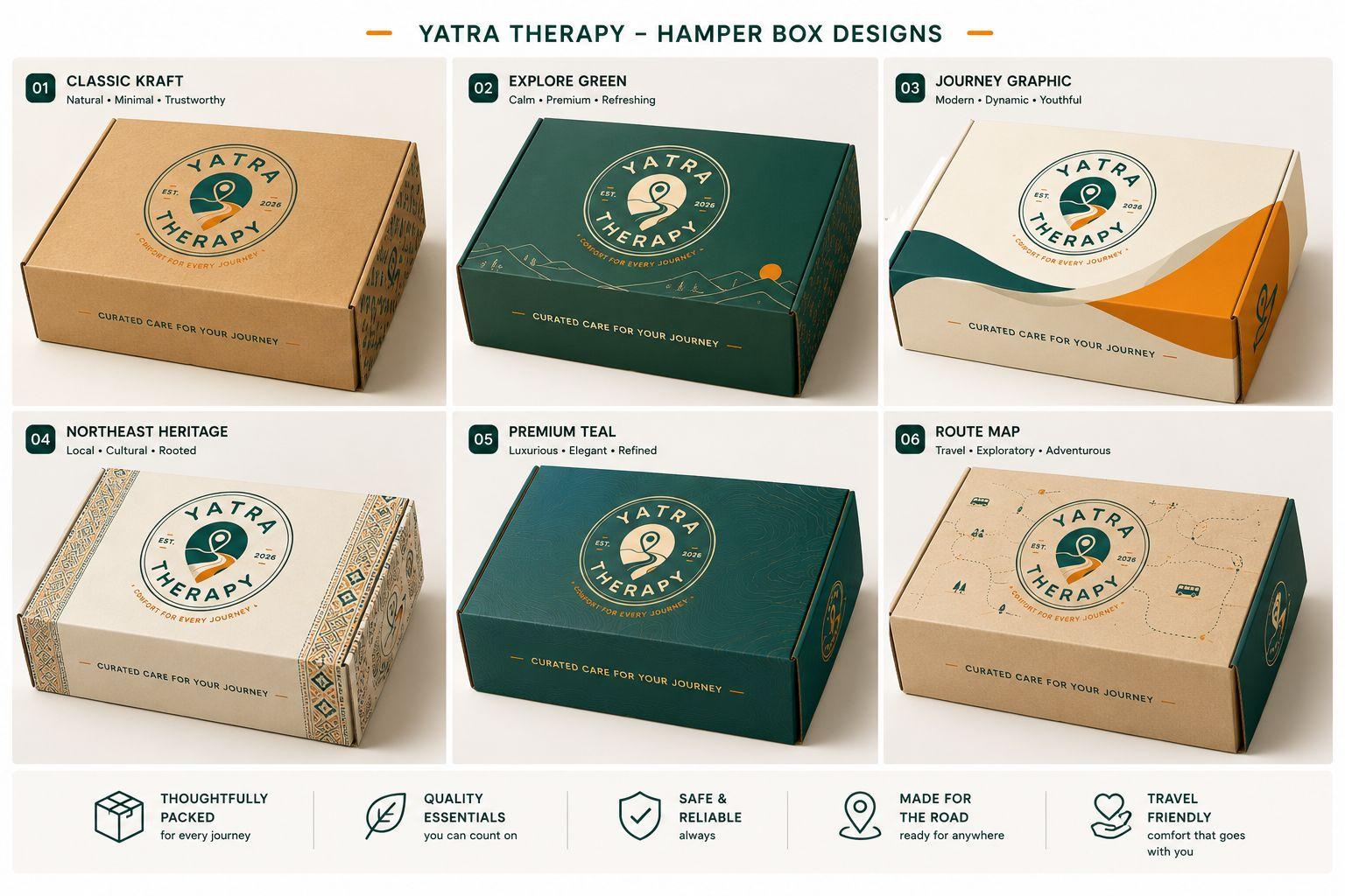 Yatra Therapy hamper box design variants